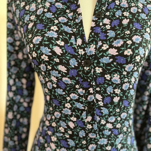 NWT River Island Navy/Multi Color Floral Midi Shirt Dress - Picture 9 of 15